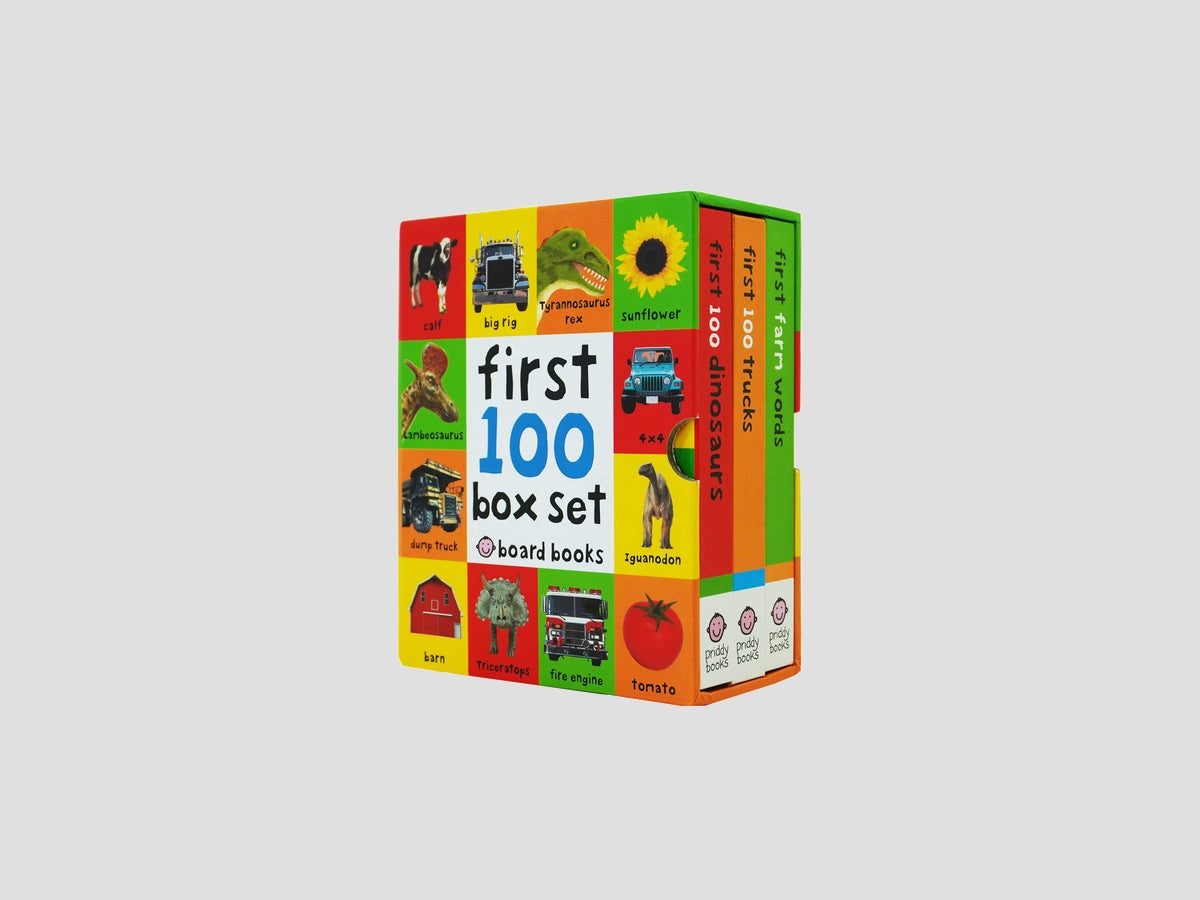 First 100 series (Trucks, Dinosaurs & First Farm Words) Children Collection by Priddy Books; 9781838992347