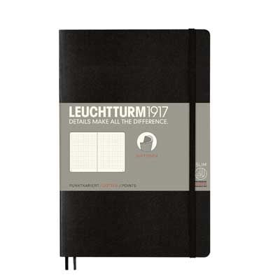 LEUCHTTURM1917 B6 Softcover Notebook, Dotted, Black