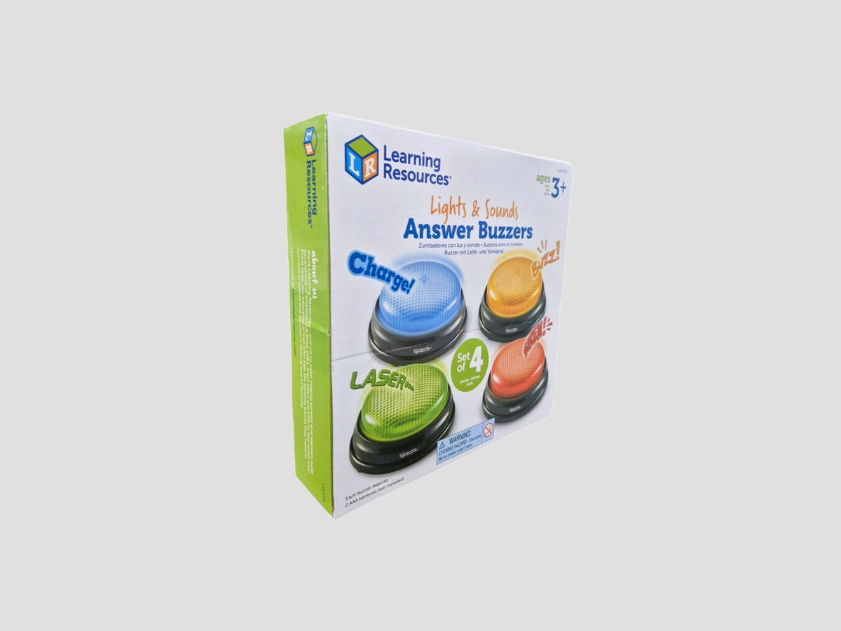 Lights and Sounds Answer Buzzers (Set of 4) - Ages 3+ - Educational Toys by Learning Resources; 7650238377
