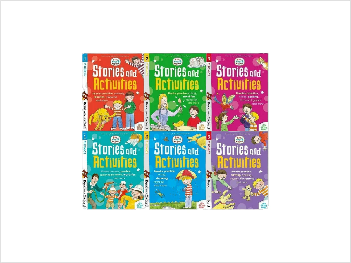 Biff, Chip and Kipper Phonics Stories & Activities: Read with Oxford Stages (1-3) 6 Books Collection