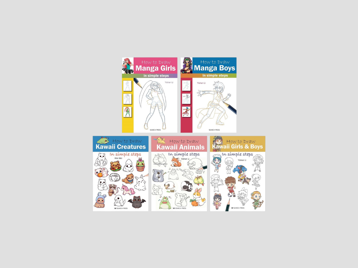 How to Draw Series: Manga Girls, Manga Boys, Kawaii Animals, Kawaii Girls and Boys & Kawaii Creatures Collection by Search Press Ltd; 9780439477956