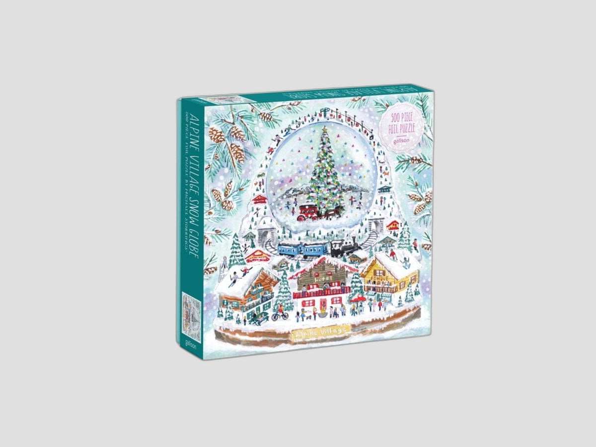 Michael Storrings Alpine Village Snowglobe 500 Piece Foil Puzzle by Galison; 9780735378704
