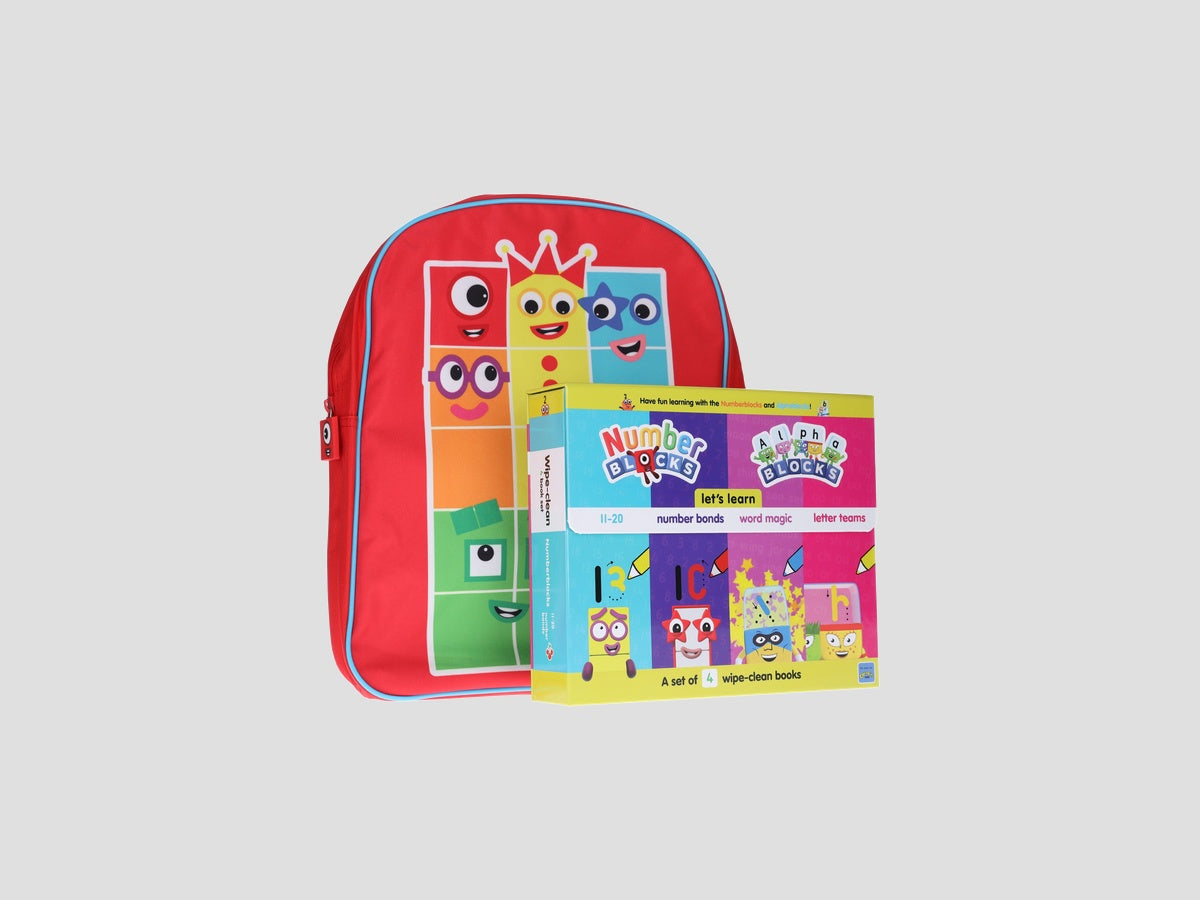 Numberblocks And Alphablocks Wipe Clean & Numberblocks Red Backpack - Ages 1-7 by Sweet Cherry Publishing; 9781229943323