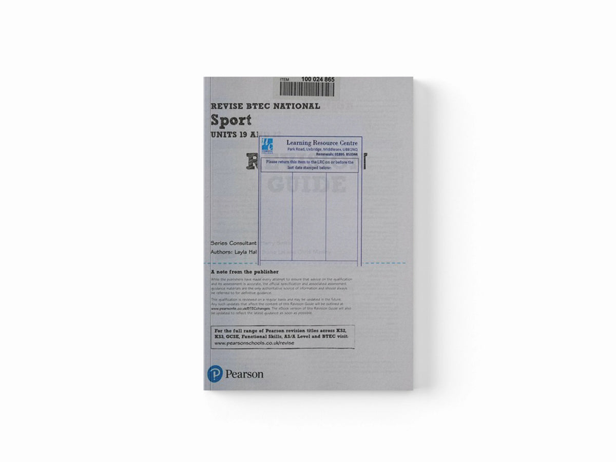 Pearson REVISE BTEC National Sport Units 19 & 22 Revision Guide inc online edition - for 2025 exams by Chris Manley; Sonia Lal; Layla Hall; 9781292221649