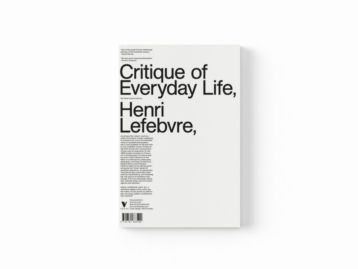 Critique of Everyday Life by Henri Lefebvre; 9781781683170