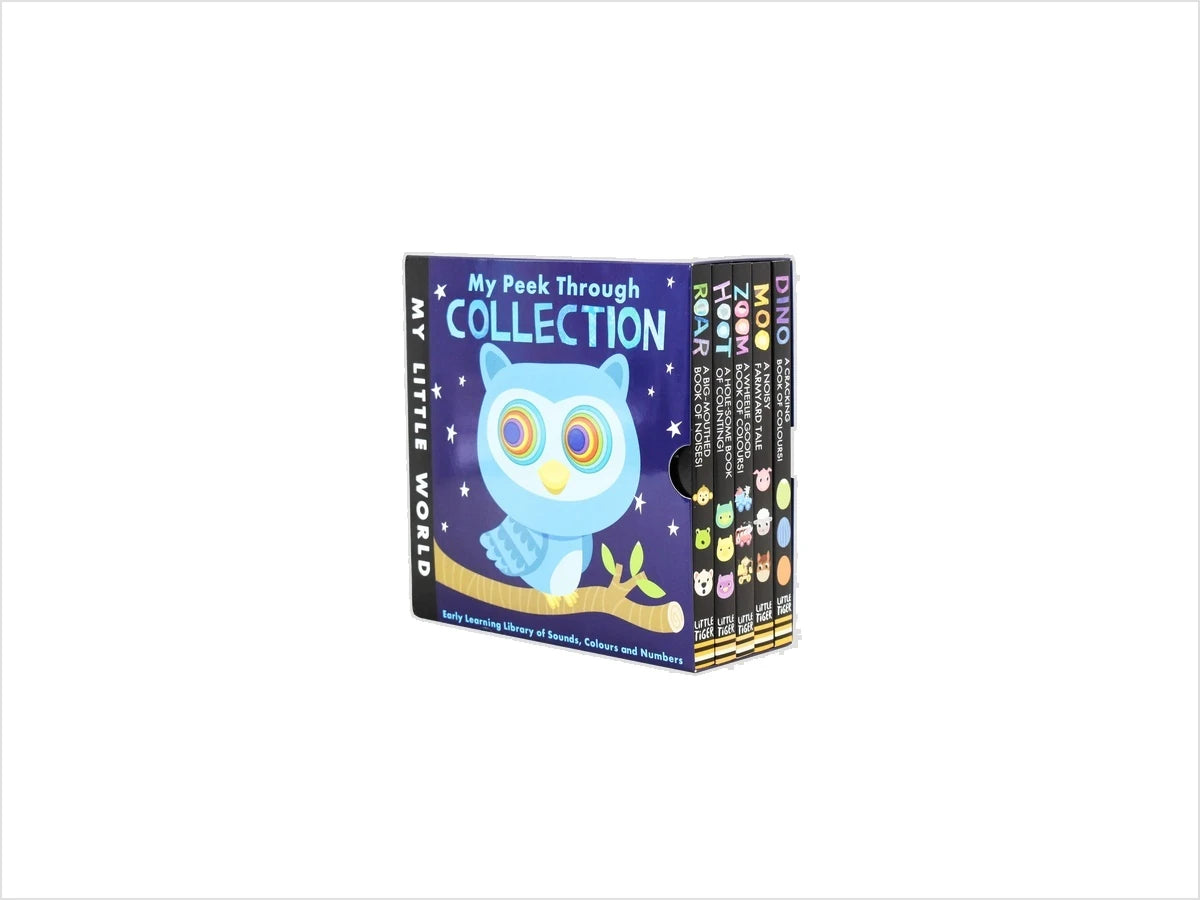 My Little World Peek Through Collection 5 Books Box Set Dino, Moo, Zoom, Roar, Hoot (Series 2) - Ages 0-5