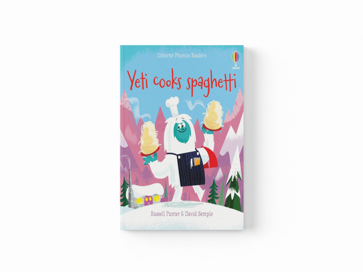 Yeti cooks spaghetti