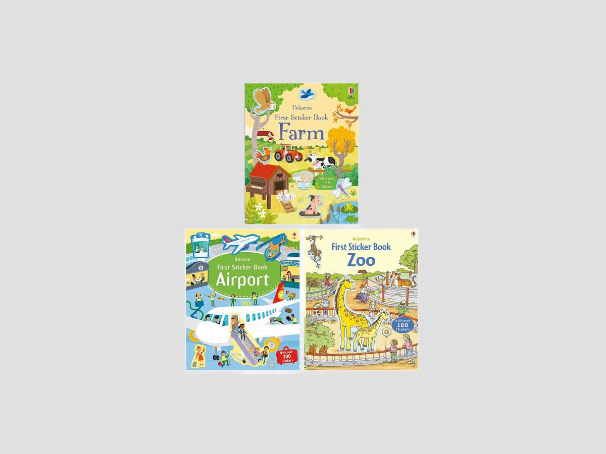 Usborne First Sticker Books: Zoo, Farm & Airport Collection - Ages 2+ by Usborne Publishing Ltd; 9781905683406