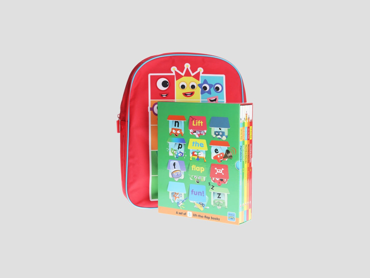 Numberblocks And Alphablocks Lift-The-Flap & Numberblocks Red Backpack - Ages 1-7 by Sweet Cherry Publishing; 9785906383051