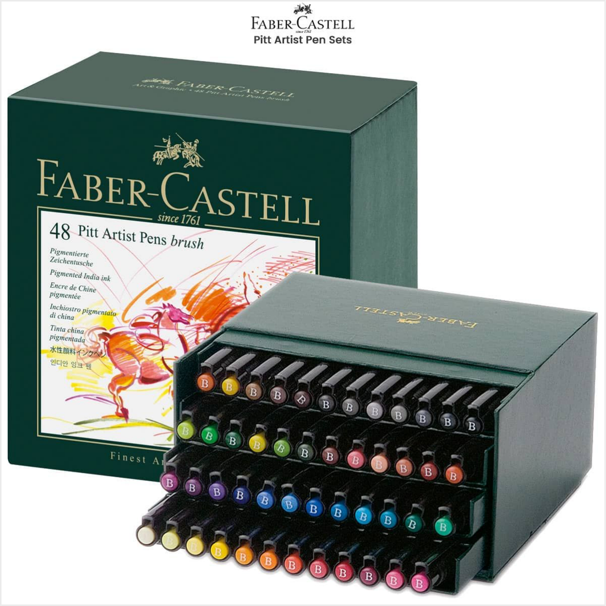Faber-Castell Pitt Artist Pen Brush – Studio Box of 48